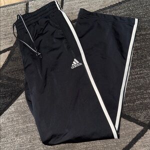 Adidas Black Joggers with White Stripes size Small